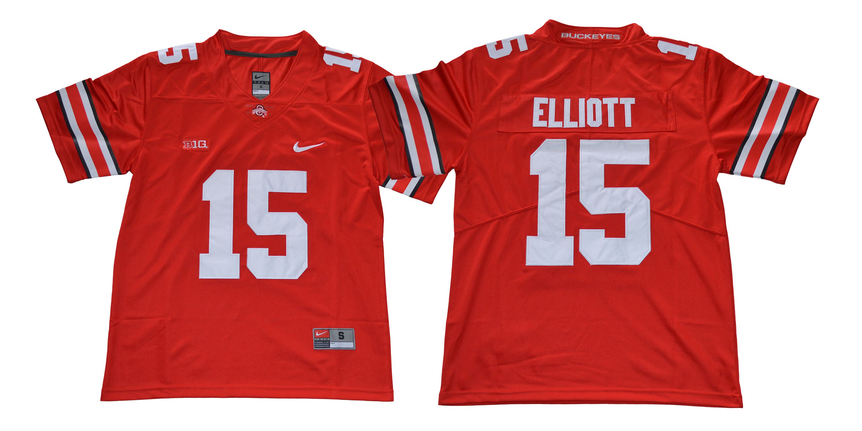 Men Ohio State Buckeyes 15 Elliott Red Nike NCAA Jerseys